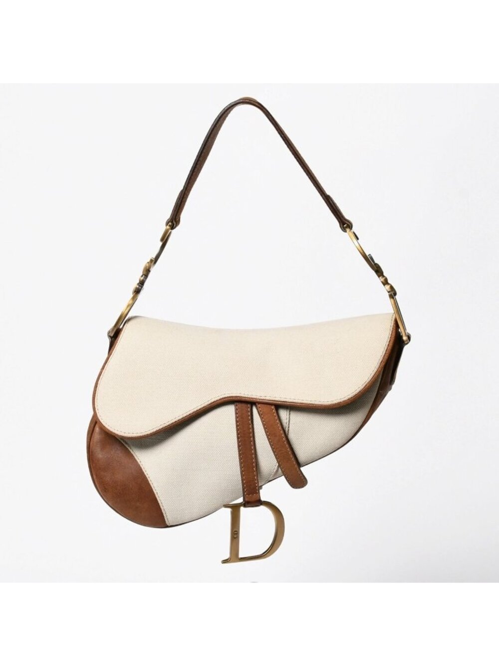 Dior Saddle Bag Trench Beige Brown Bobby Gold